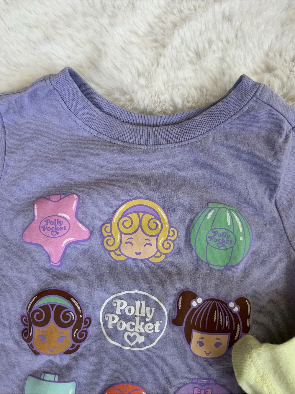 Old Navy Cotton Polly Pocket Purple Tee & Silly Goose Club Green Tees 12-18 MOS